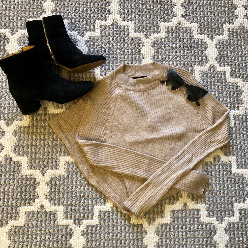 Gold Sparkly Ribbed Mini Dress